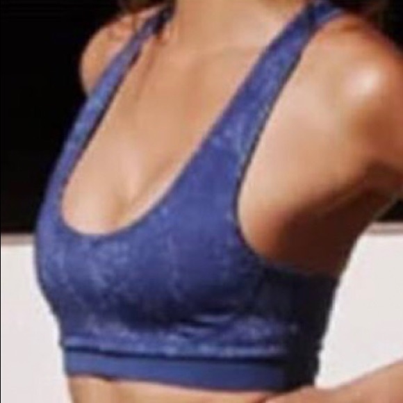 New Anthropologie Daily Practice Sophia Lg Navy Blue Sports Bra - Picture 3 of 8